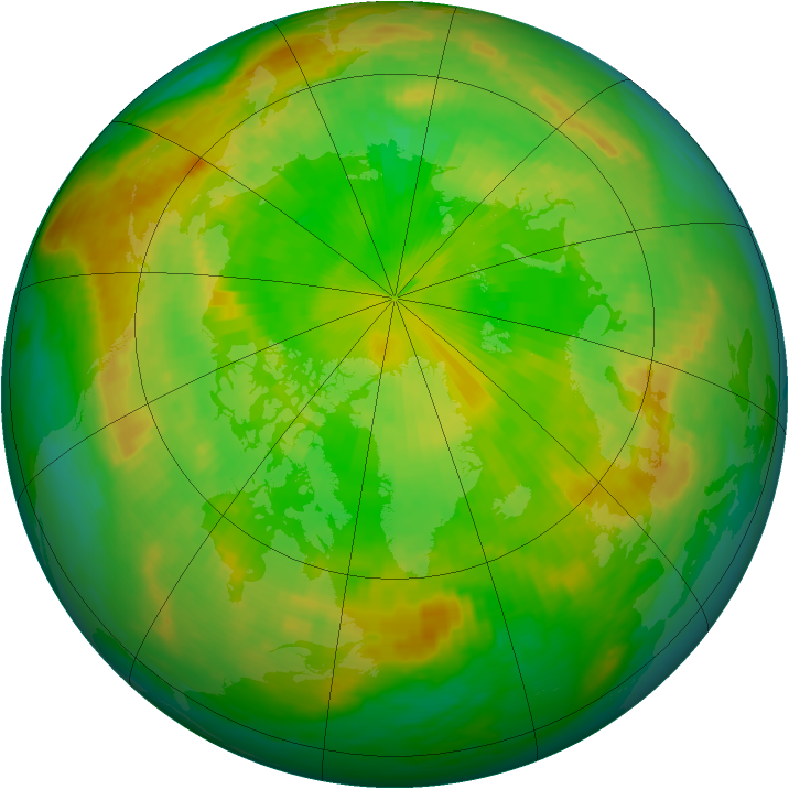 Arctic ozone map for 15 June 1985